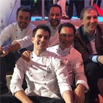 Nuestro director Alberto Ruiz junto a grandes chefs y amigos como Luis Robledo, Josep Maria Ribe, Miquel Guarro y Ramon Morató