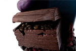 Detalle del cofre de chocolate