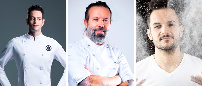 Gregory Doyen, Daniel Álvarez y Jordi Morera en los cursos online de Bee Chef Pastry School