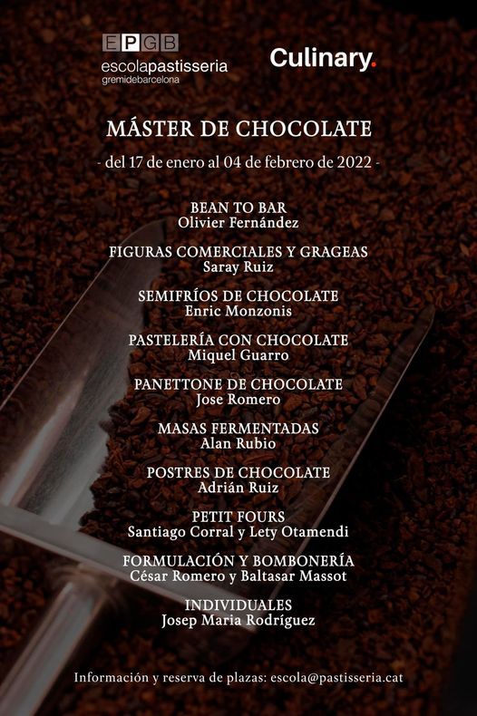 Programa del Máster de Chocolate de la EPGB