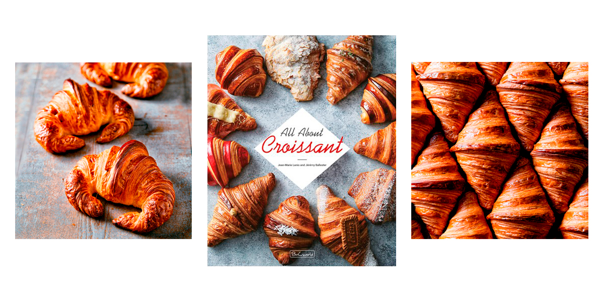Portada y productos del libro All about croissants
