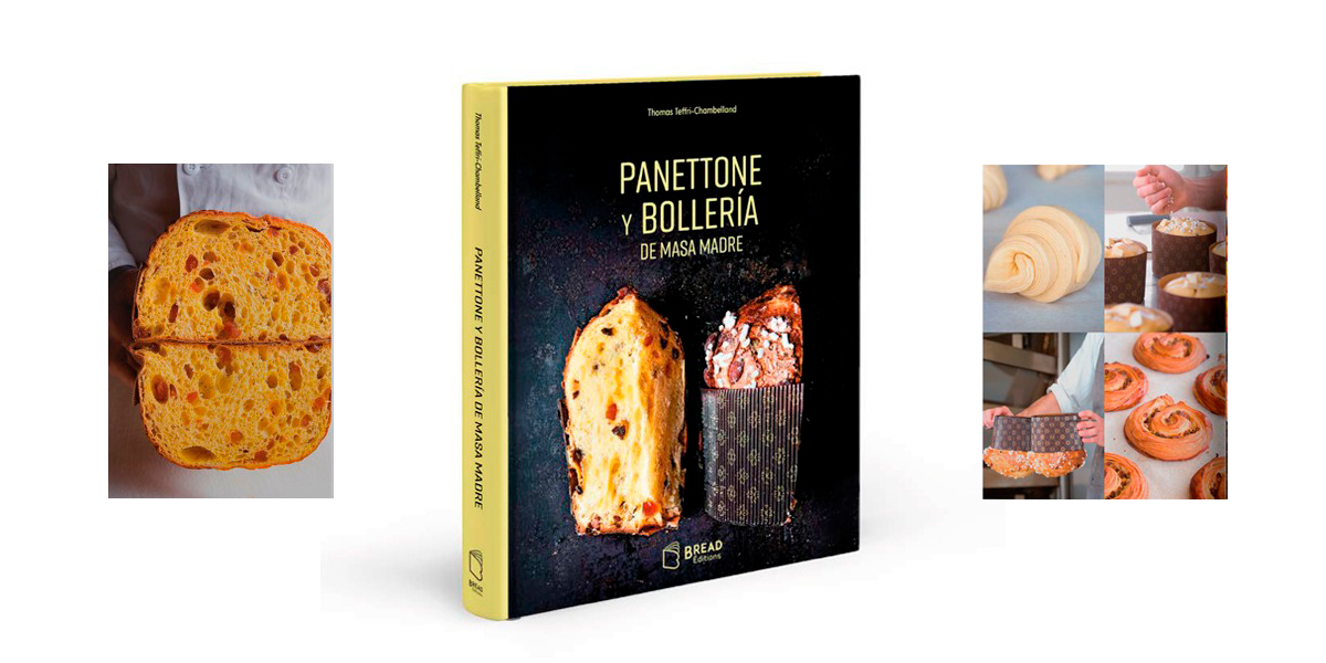 Portada y productos del libro Panettone y bollería de masa madre