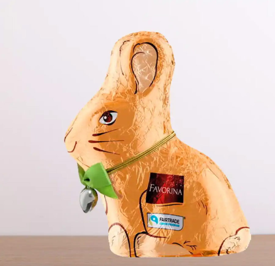 El conejo de chocolate de Lidl comercializado bajo la marca Favorina