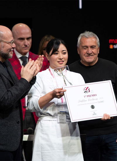 Noelia Tomoshige, pastelera revelación de Madrid Fusión con un postre japonés-andaluz