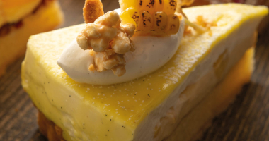 Pastel de maíz y mascarpone de Hiroyuki Emori